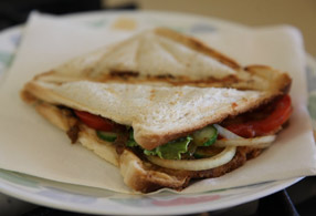 Simply SUFI Shami Kabab sandwich